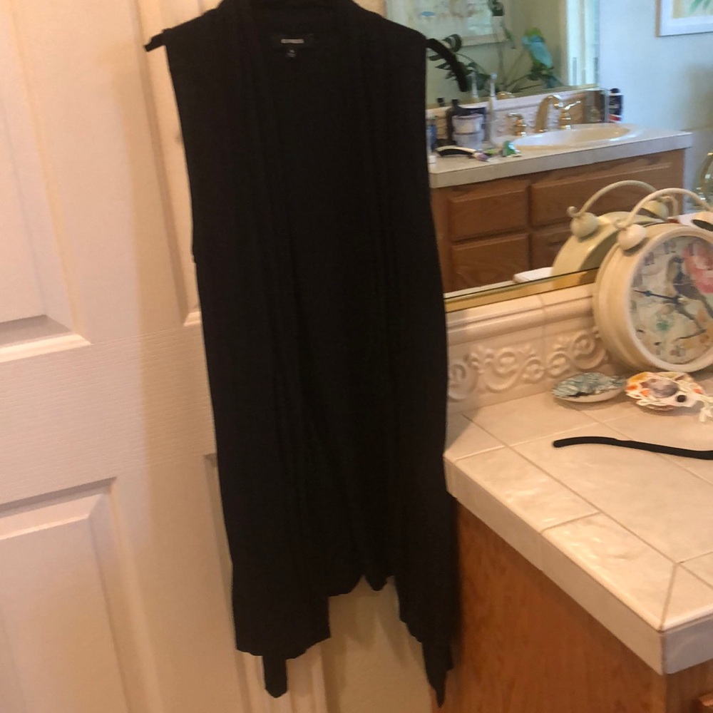 Express Drapey Open Front Tank Cover-Up Top